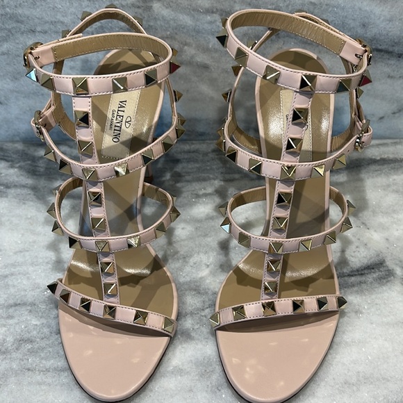 VALENTINO ROCKSTUD CALFSKIN ANKLE STRAP SANDAL 100 - Picture 9 of 9
